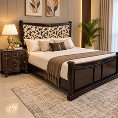 Sheesham Wood King Size Bed With 1 Side Table