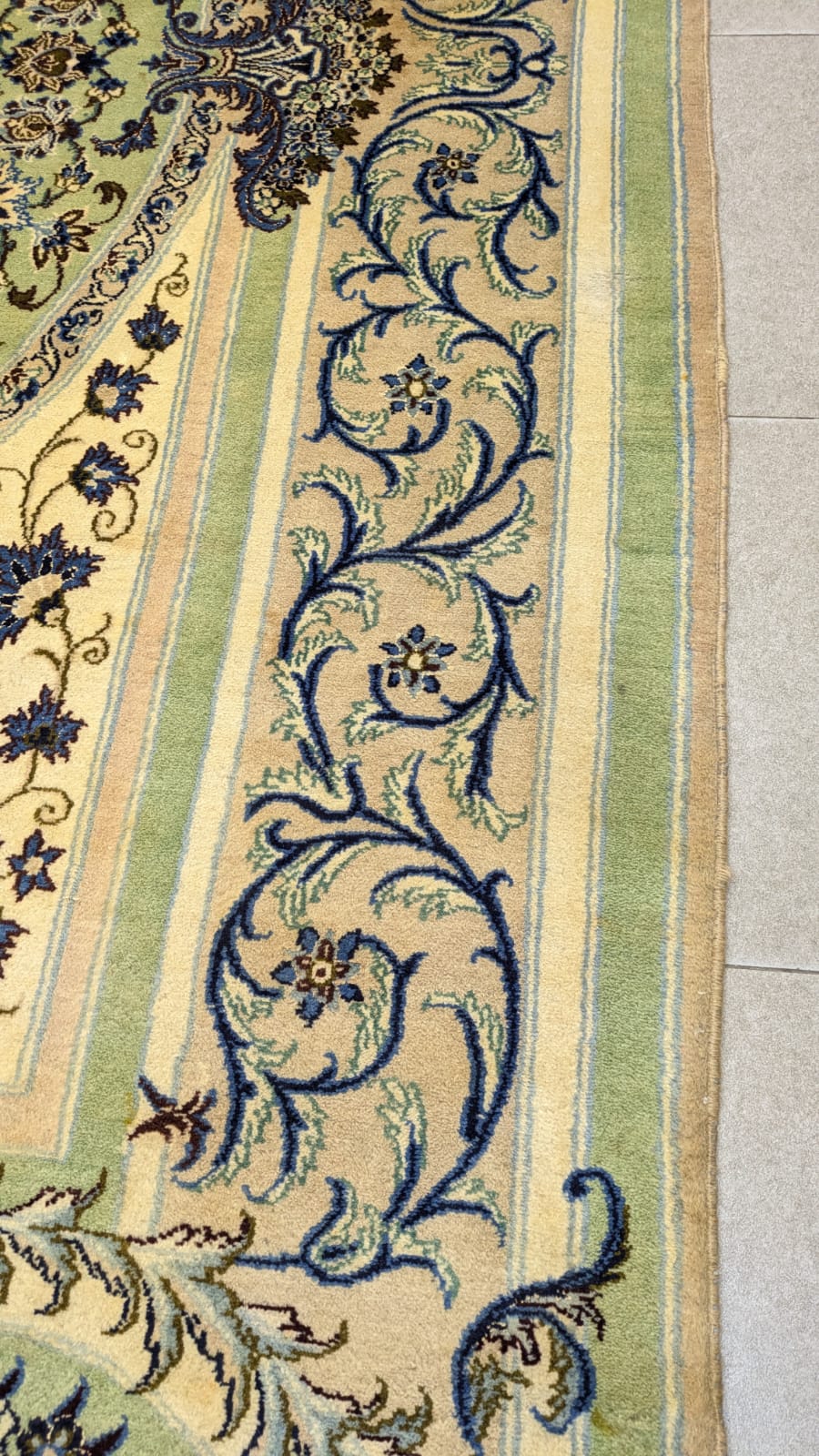 Vintage Persian Nain Hand Knotted Carpet