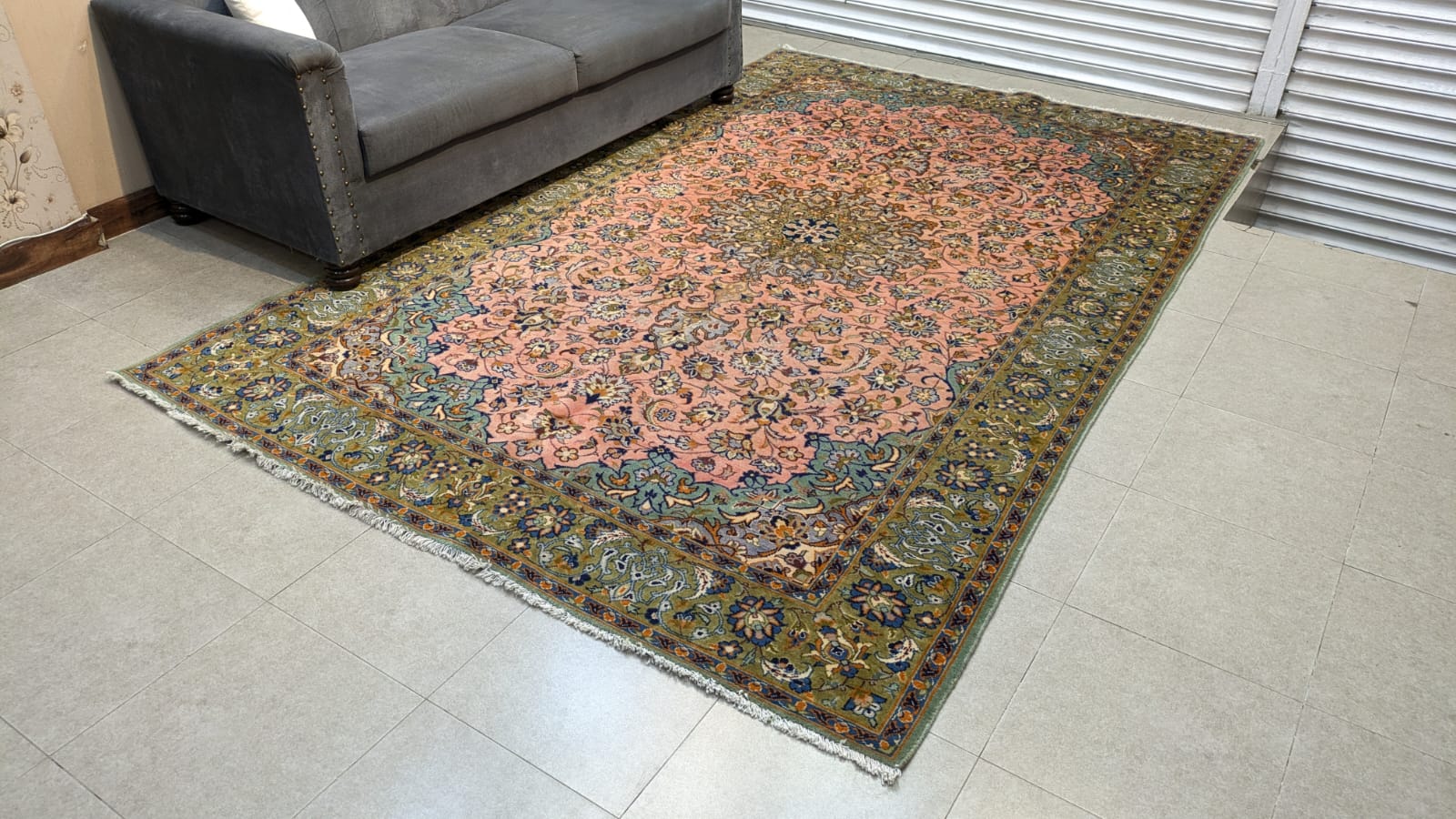 Vintage Kashan Hand Knotted Carpet