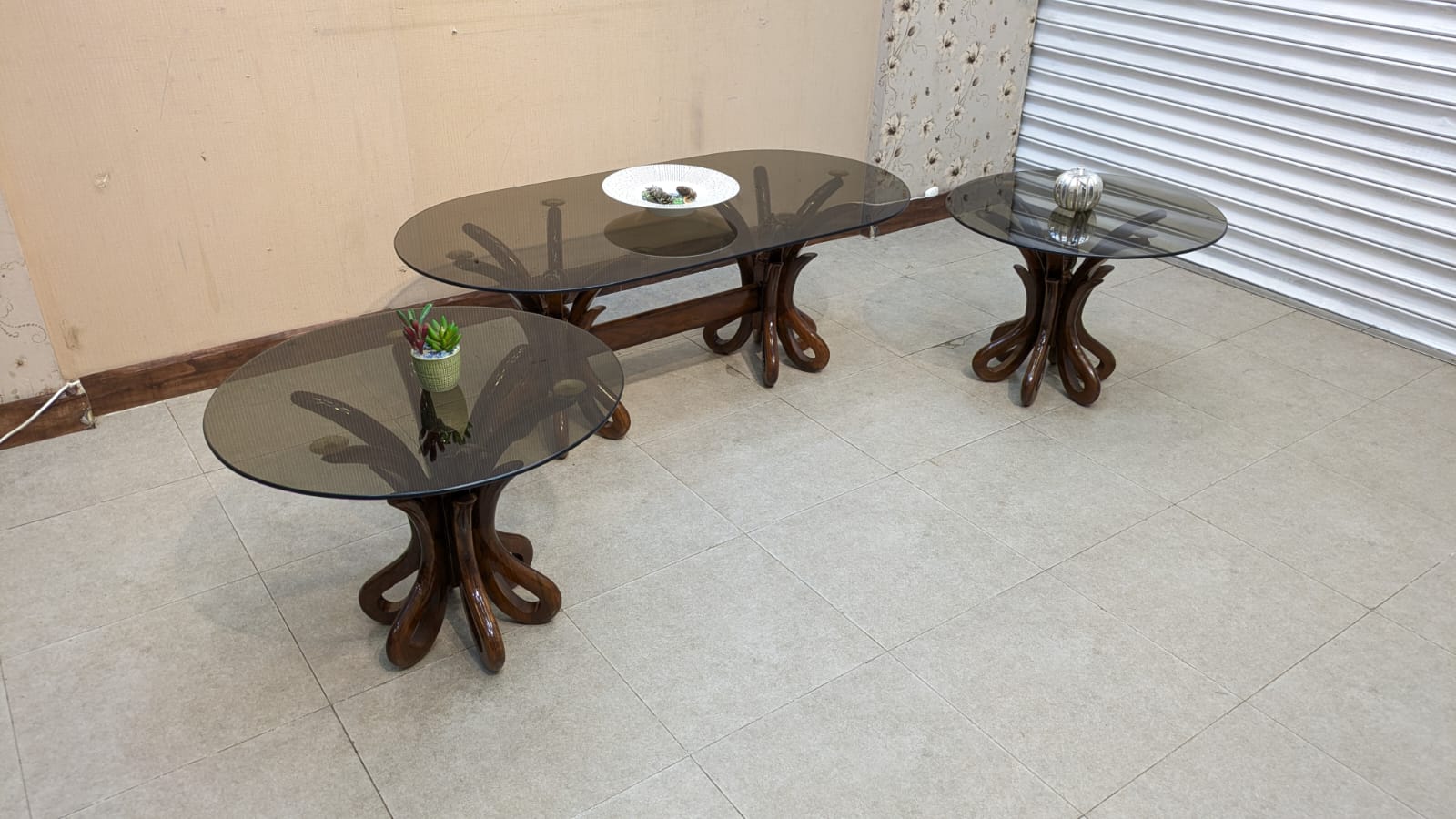 Center Table with 2 Side Tables