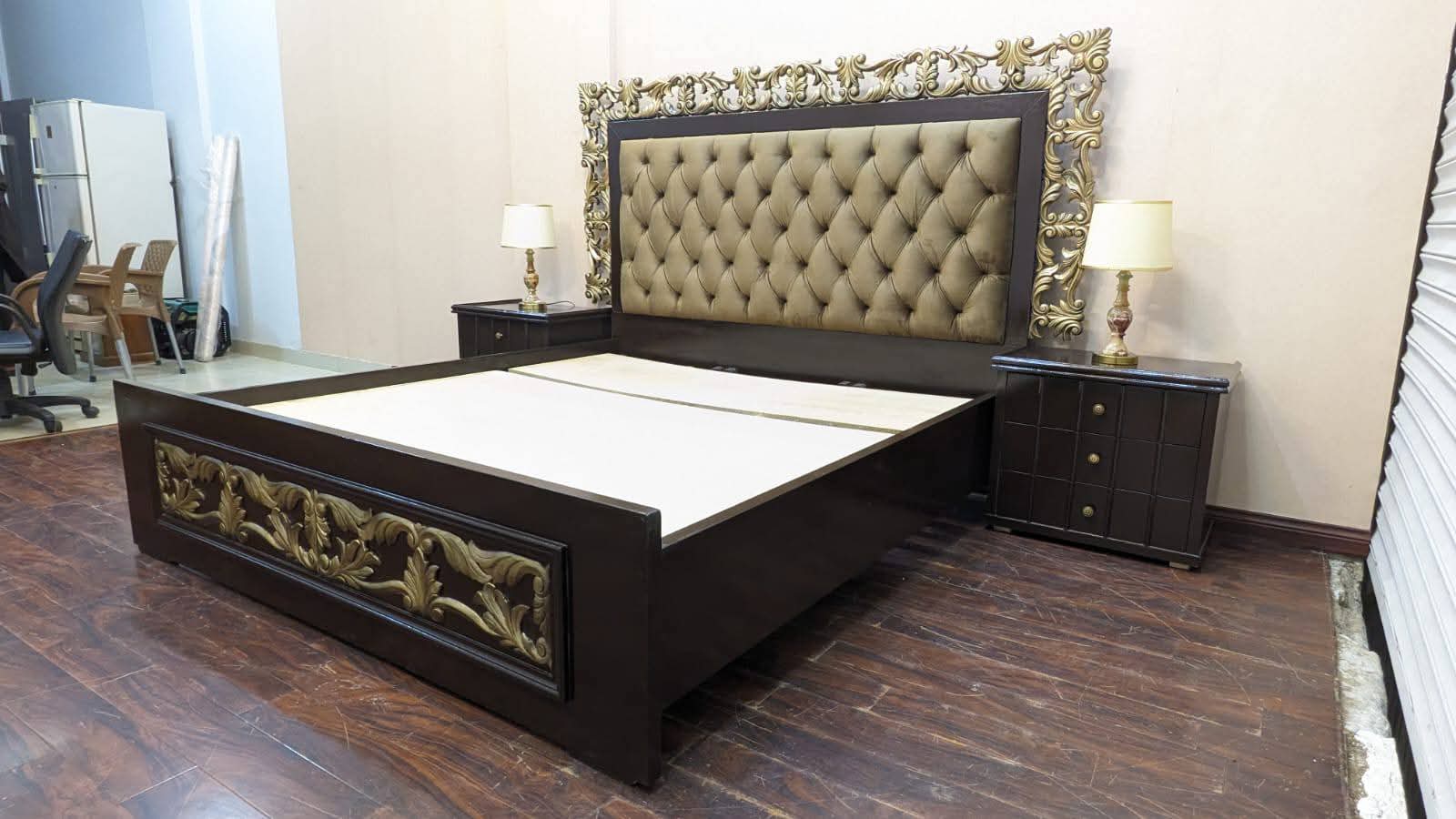 King Size Bed with 2 Side Tables and Dressing Table