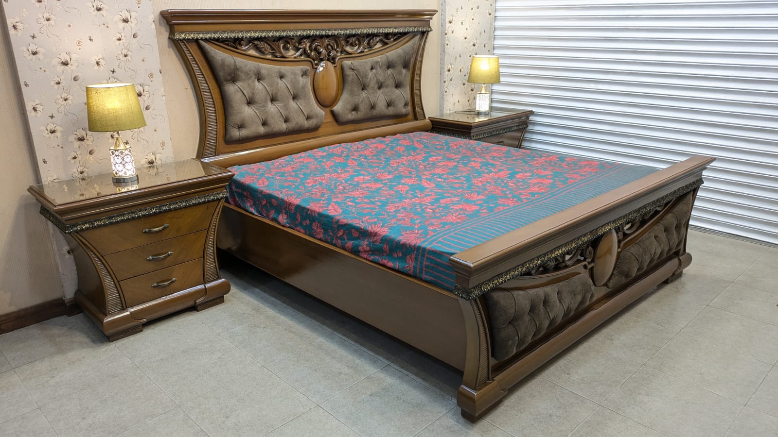 King Size Bed Set with Spring Air Mattress