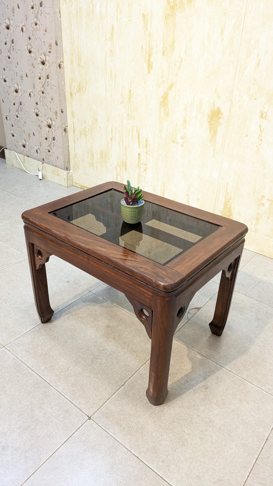 Solid Sheesham Wood Center Table Set