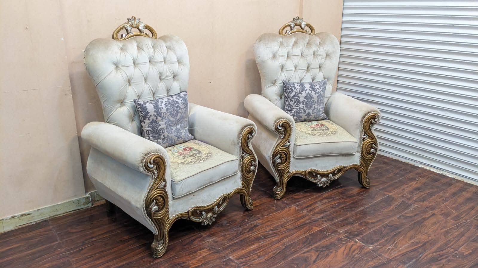 Pair Of High Back Chairs
