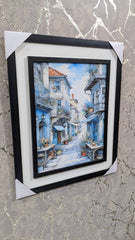 Wall Mounted Frame “Blue European Street”