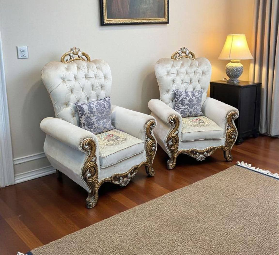 Pair Of High Back Chairs