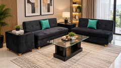 4 Seater Sofa Set with 2 Corner Tables
