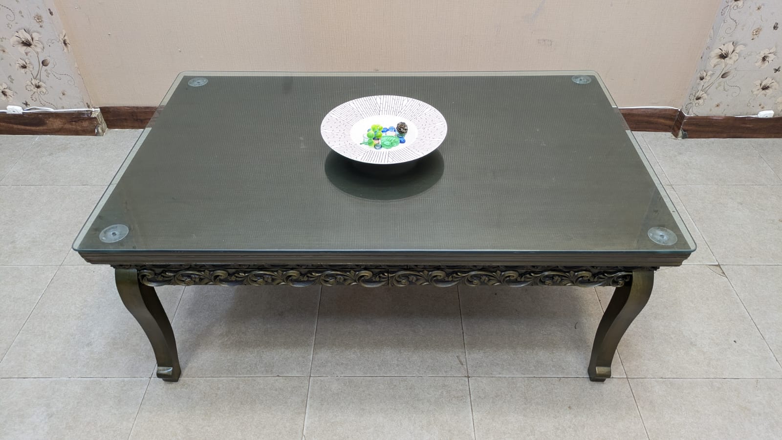 Sheesham Wood and Ply Wood Center and Side Tables Set