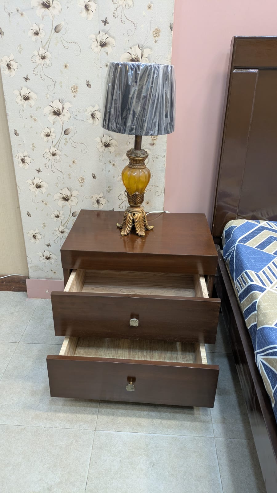 PLY Wood King Size Bed Set