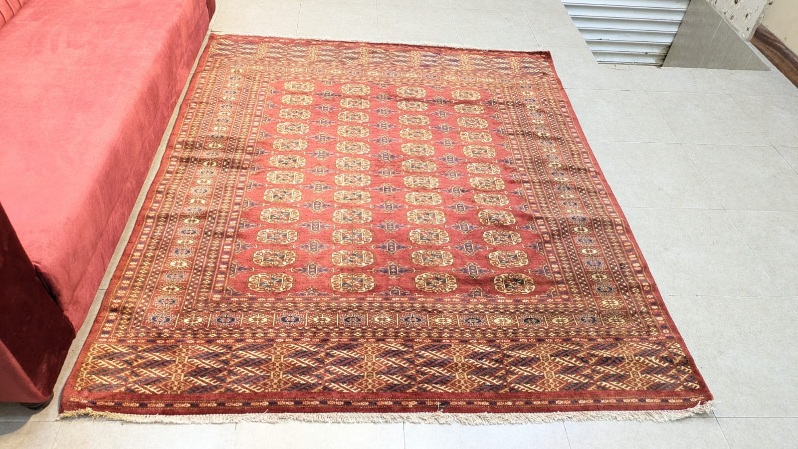Vintage Bokhara Hand Knotted Carpet