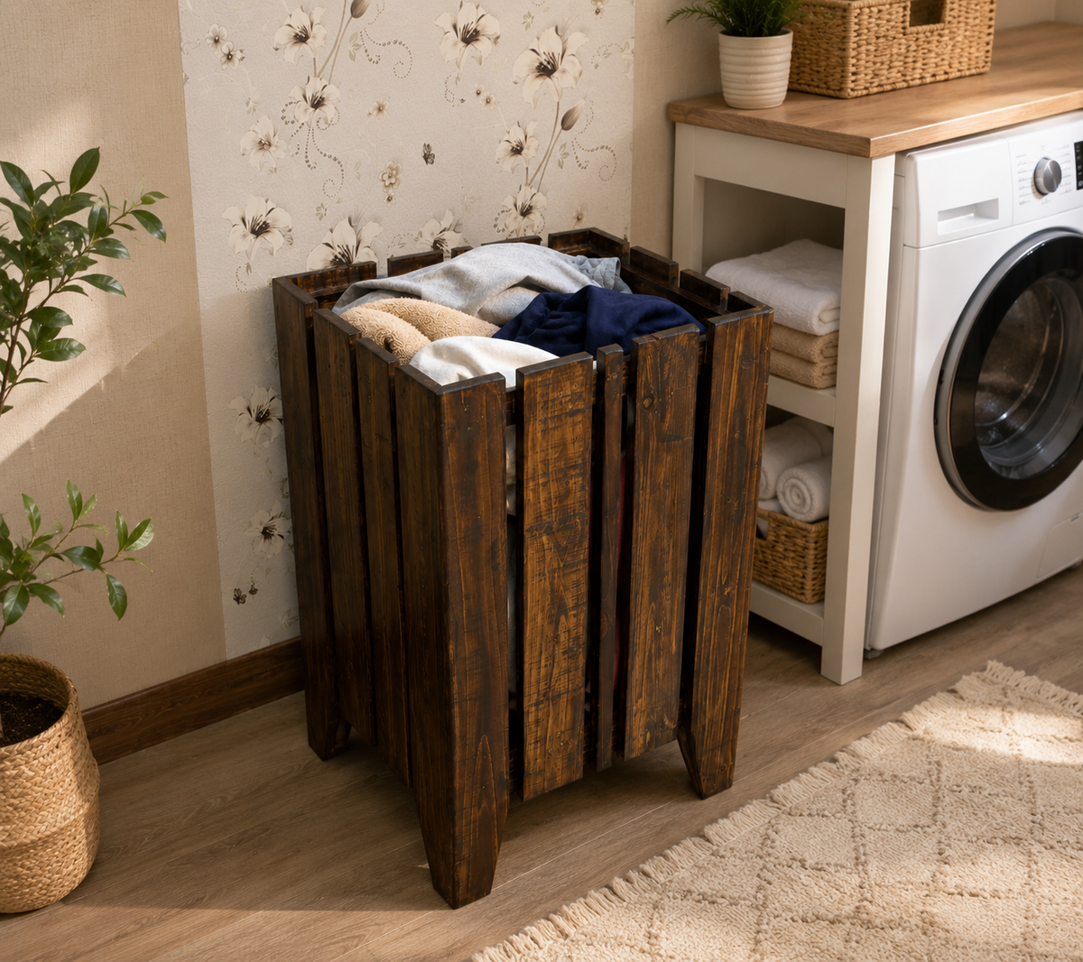 Brand New Wooden Laundry Basket