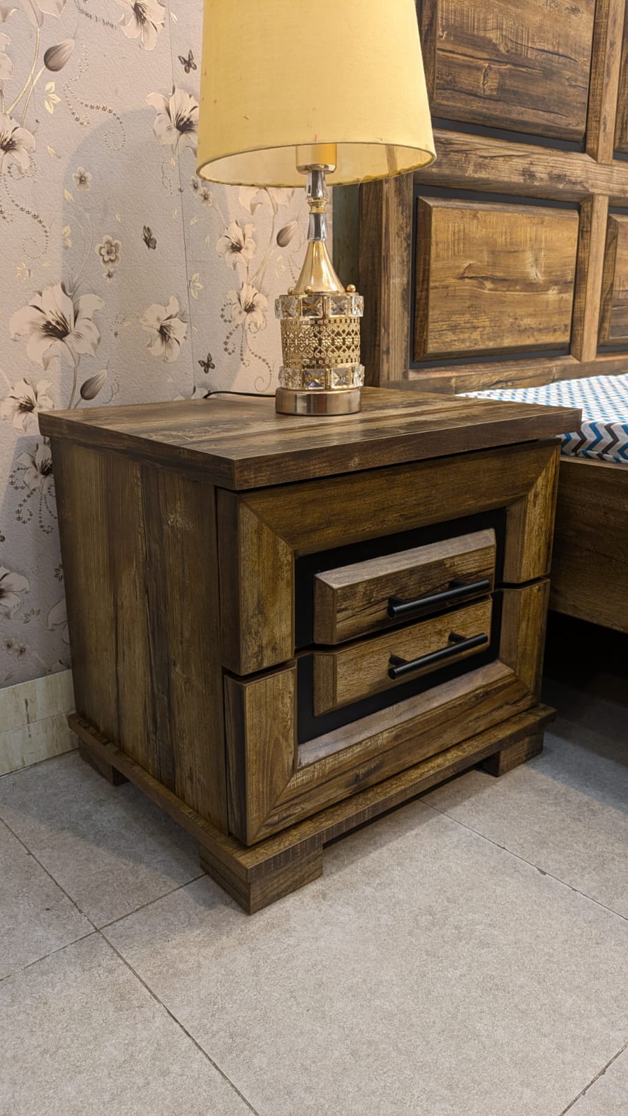 Brand New Pair Of Single Bed With 2 Side Tables