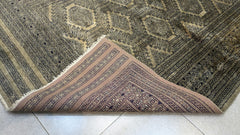 Vintage Hand-Knotted Bokhara Tribal Wool Carpet.