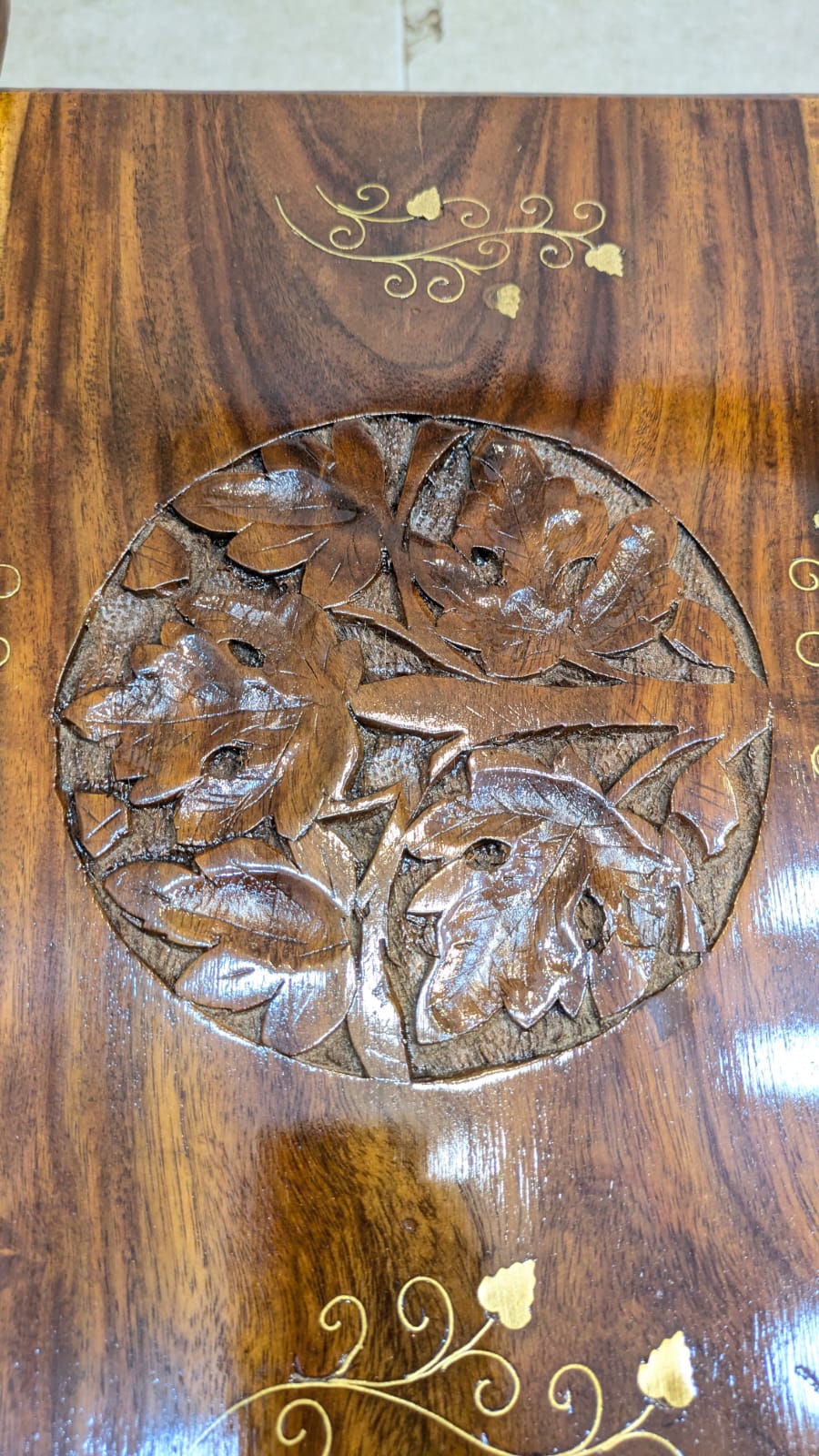 Brand New Unused Solid Sheesham Wood Nesting Table Set