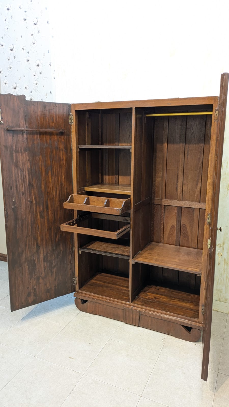 Solid Burma Teak Wood 2 Door Almirah