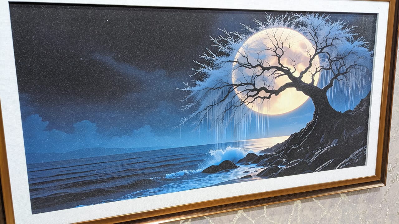 New Wall Mounted Frame Moonlit Serenity