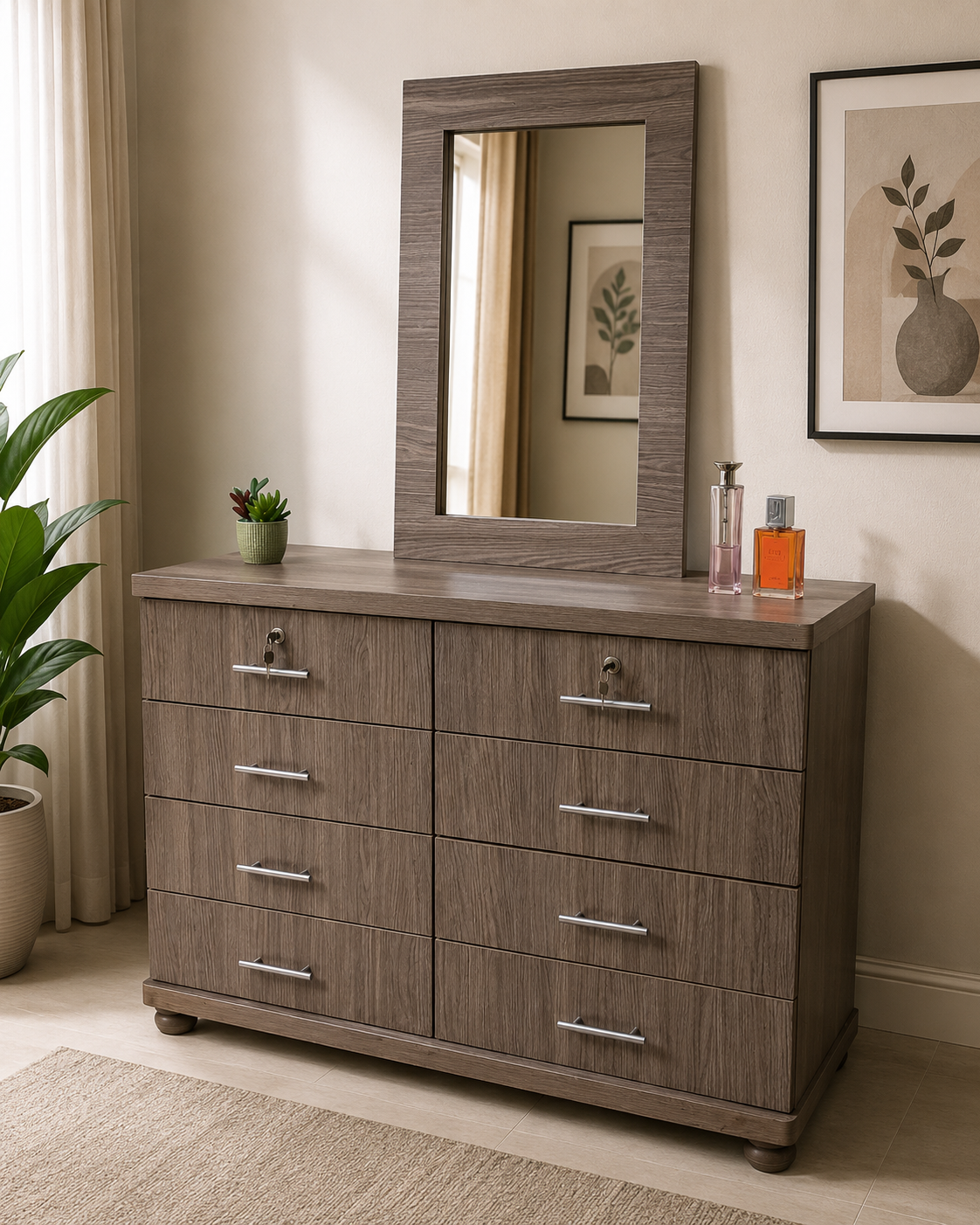 Console With Wall Mounted Mirror