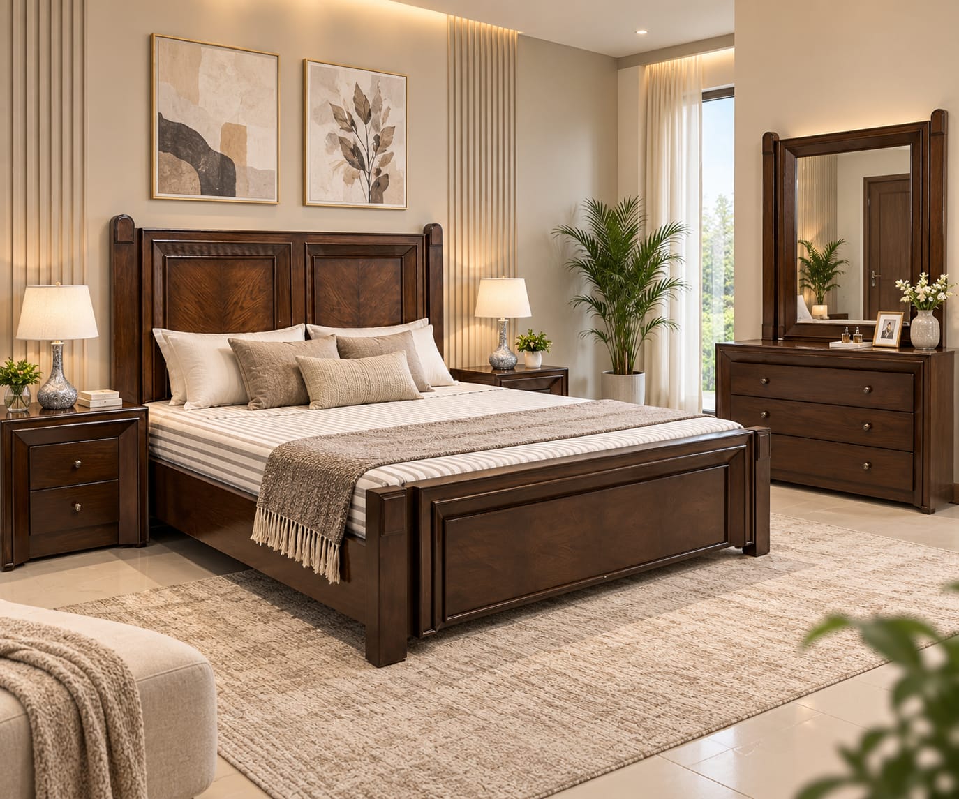 Elegant King Size Bed Set