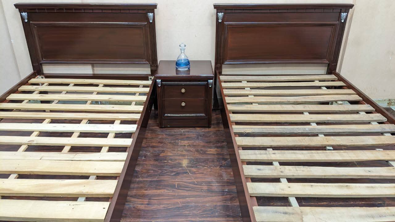 Pair Of Single Bed With Shared Side Table