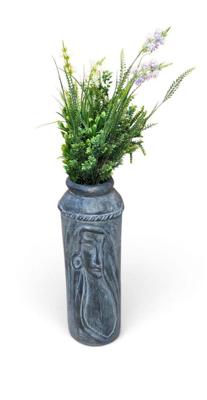 Brand New Face Cut Vase with Artificial Flowers