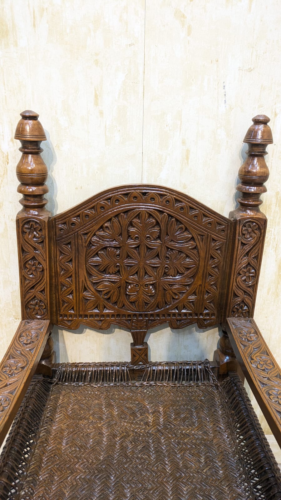 Antique solid Burma teak Peerah Chair Pair