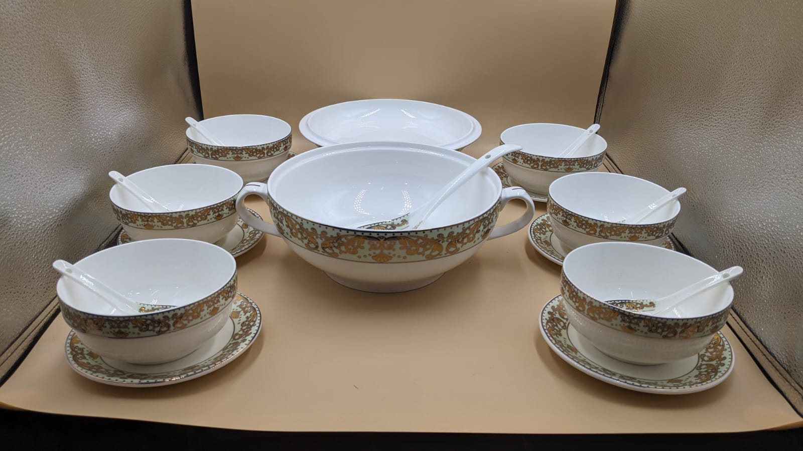 Imported 21 Pieces New Bone China Soup Set