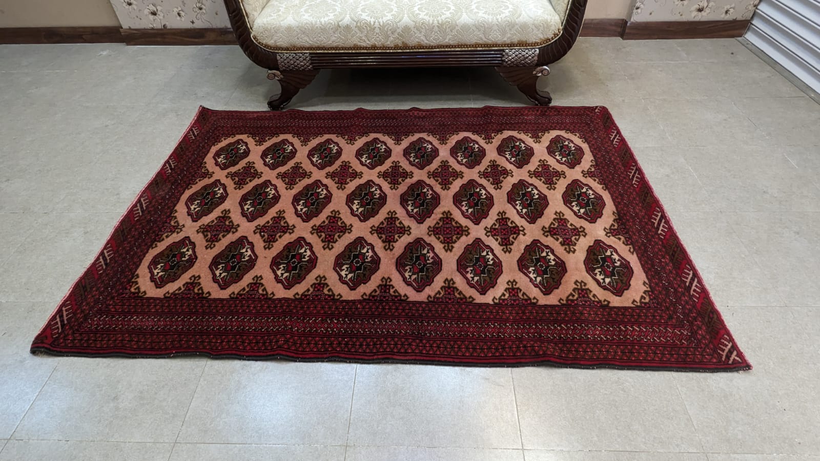 Antique Hand Knotted Persian Turkmen Rug