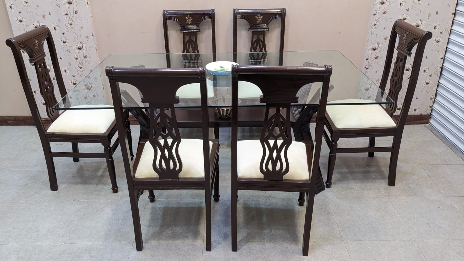 Solid Sheesham Wood 6 Seater Dining Table