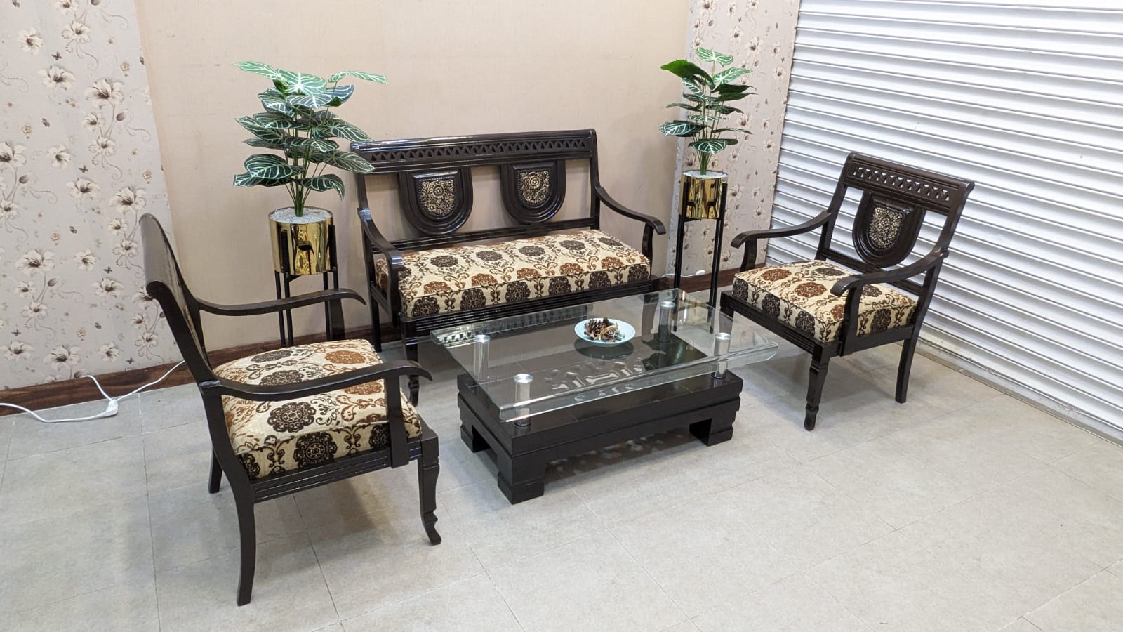 Solid Sheesham Wood 4 Seater Sofa Set