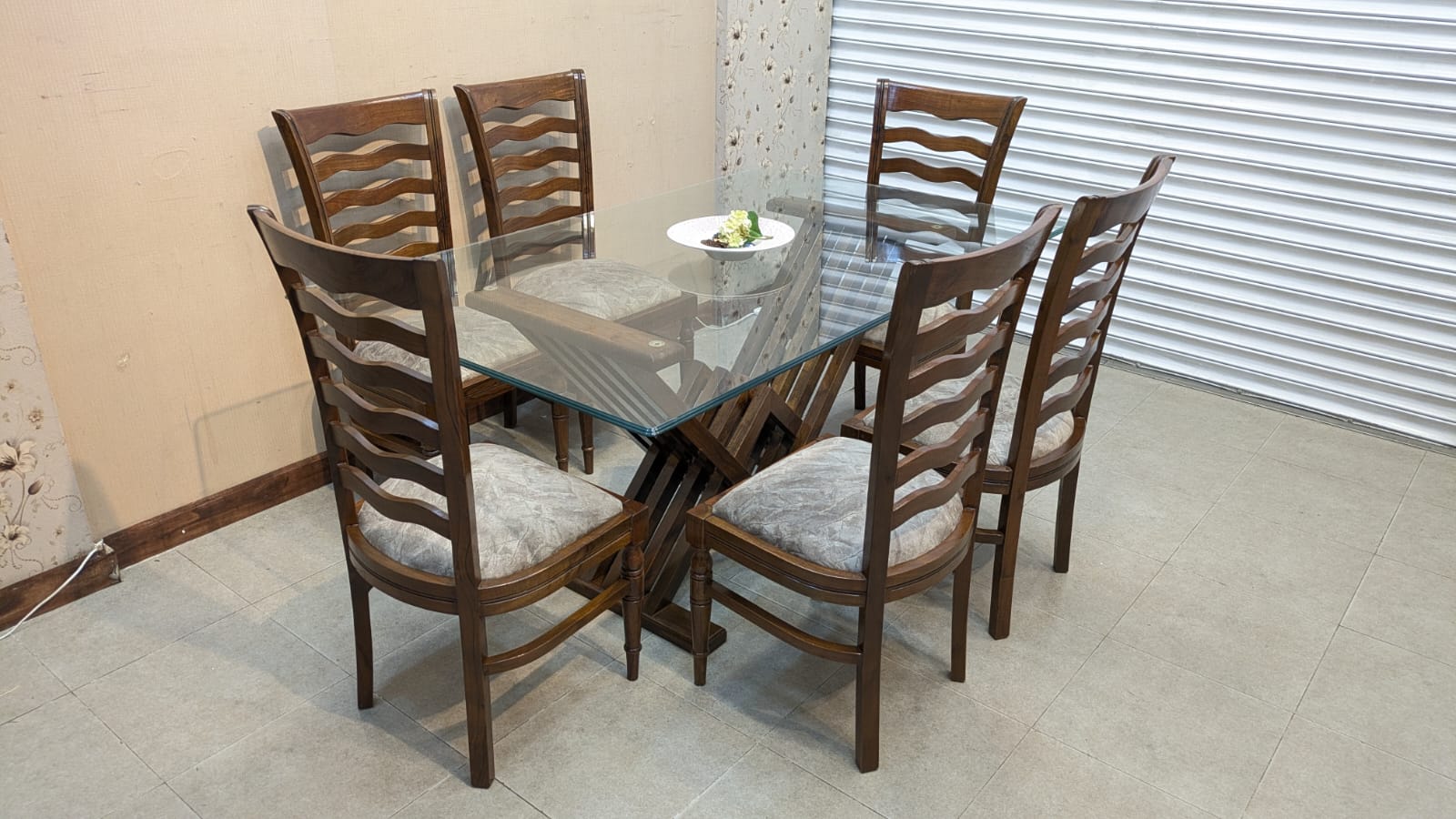 Solid Sheesham Wood 6 Seater Dining Table