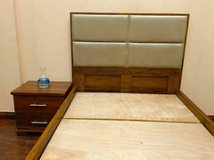Panel Design Single Bed with 1 Side Table