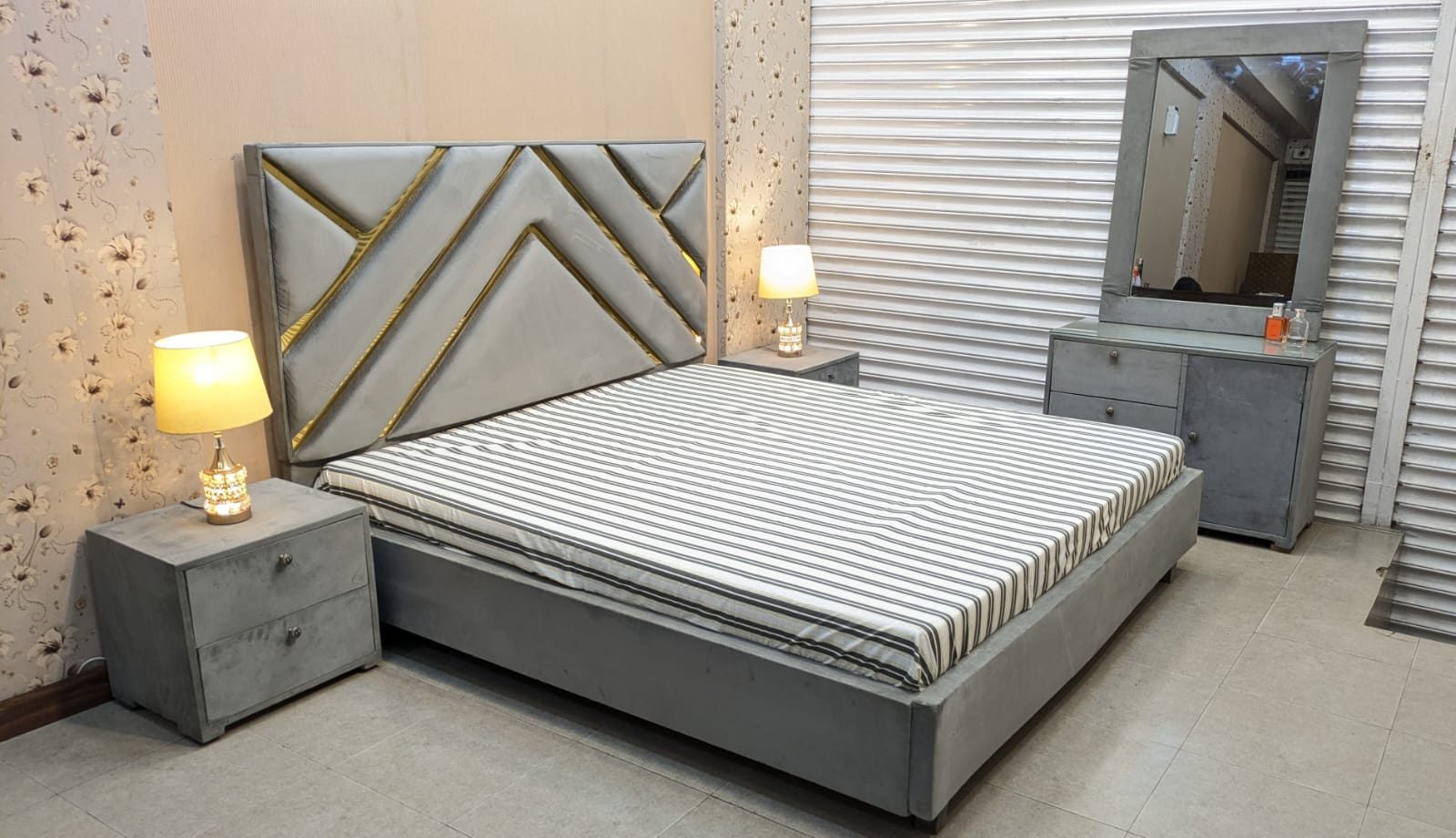 Modern Design King Size Bed Set