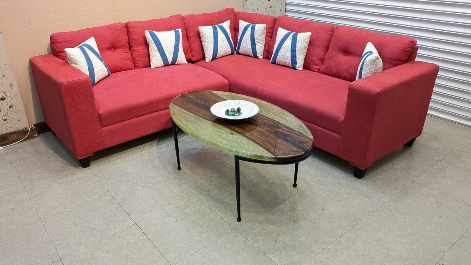 Modern Design 6 Seater L Shape Sofa Set