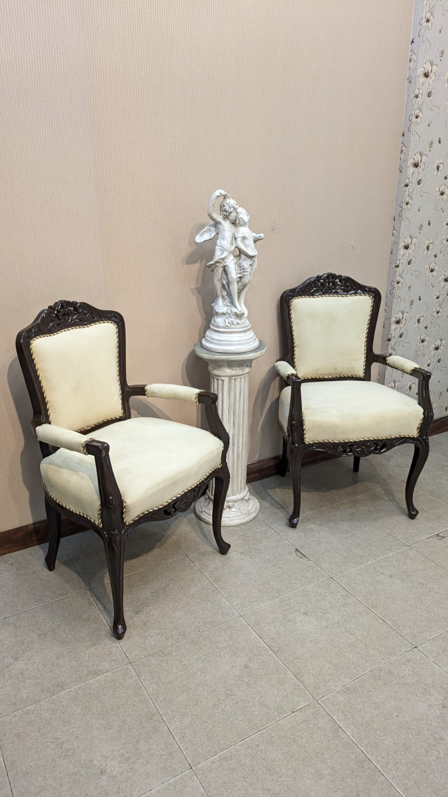 Solid Sheesham Wood Pair of Coffee Chairs