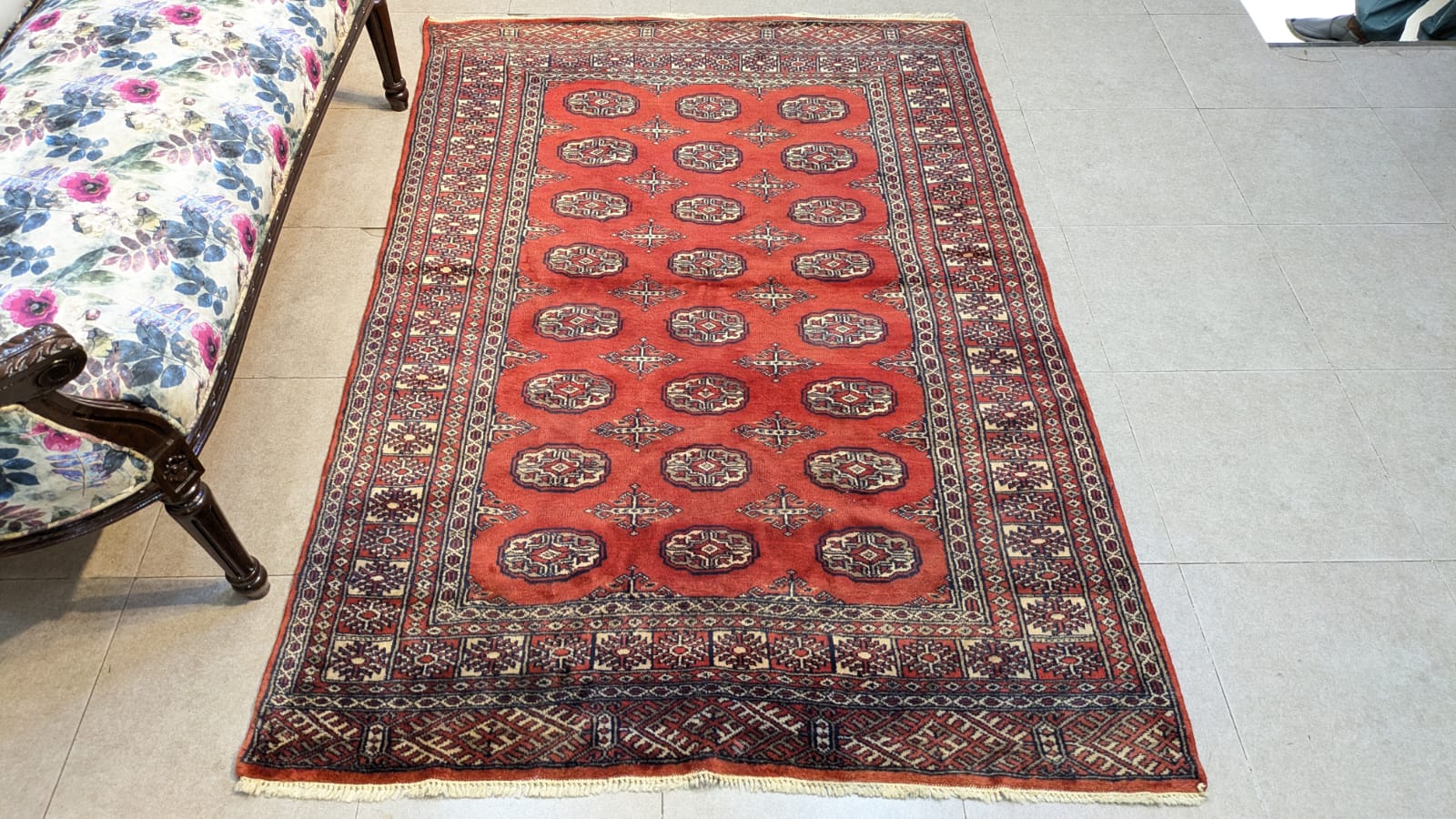 Vintage Bokhara Hand Knotted Carpet