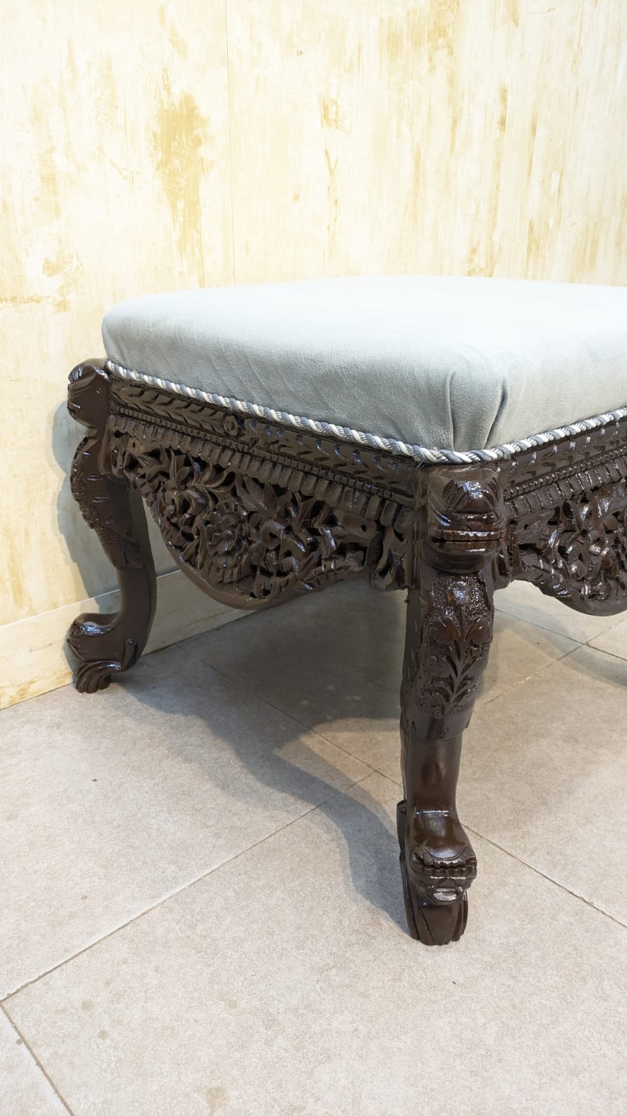 Sheesham Wood Pair Of peri Chair with Ottoman