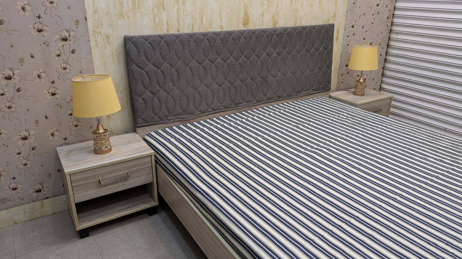 Habitt King Size Bed With 2 side tables