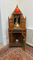 Antique Pure Burma Teak Wood Display Corner