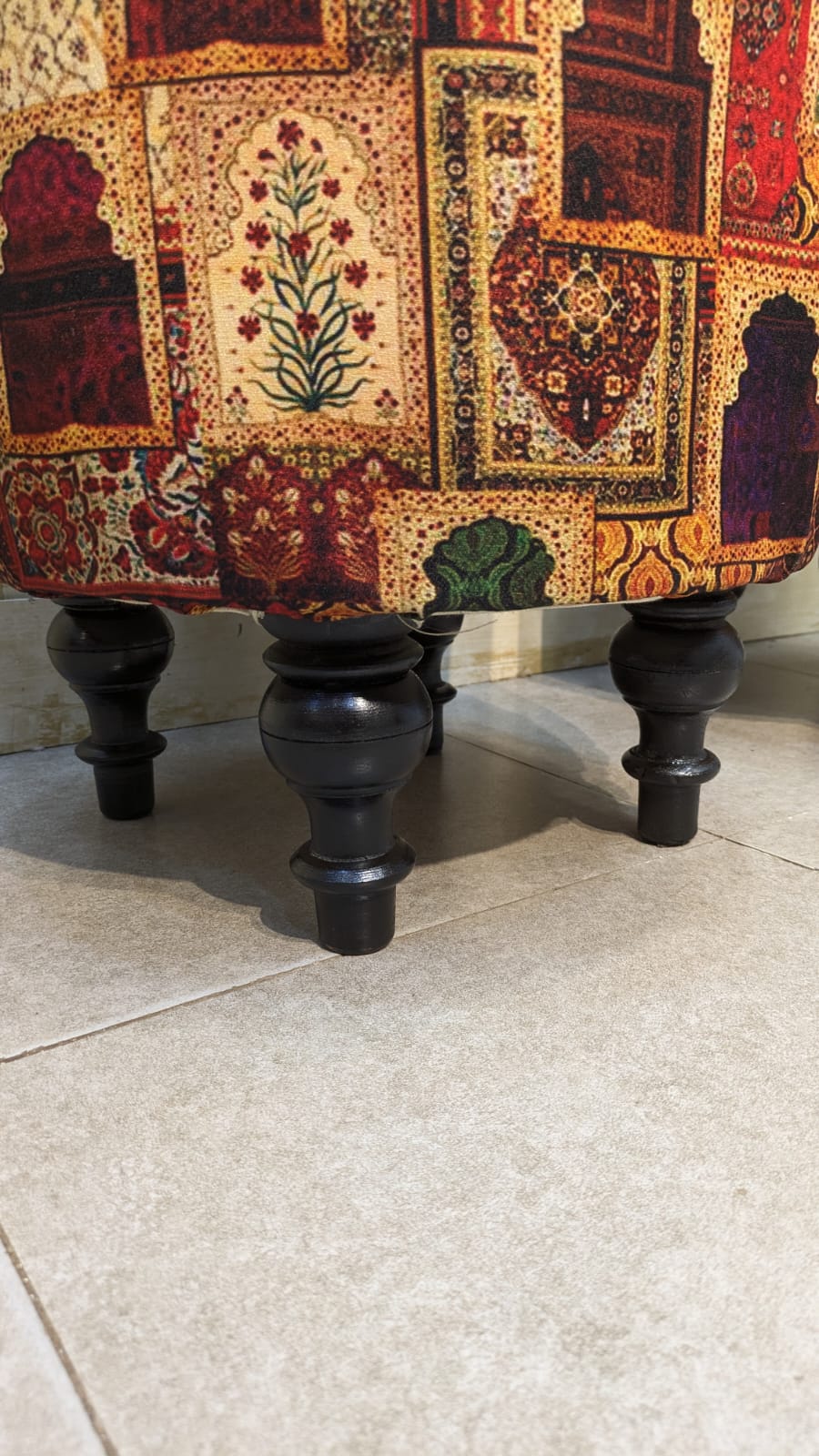 Beautiful Pair Of Printed Ottoman Stool