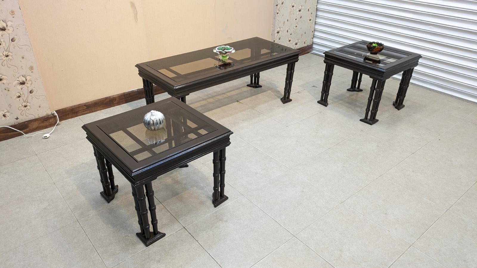 Solid Sheesham Wood Center and Side Tables Set