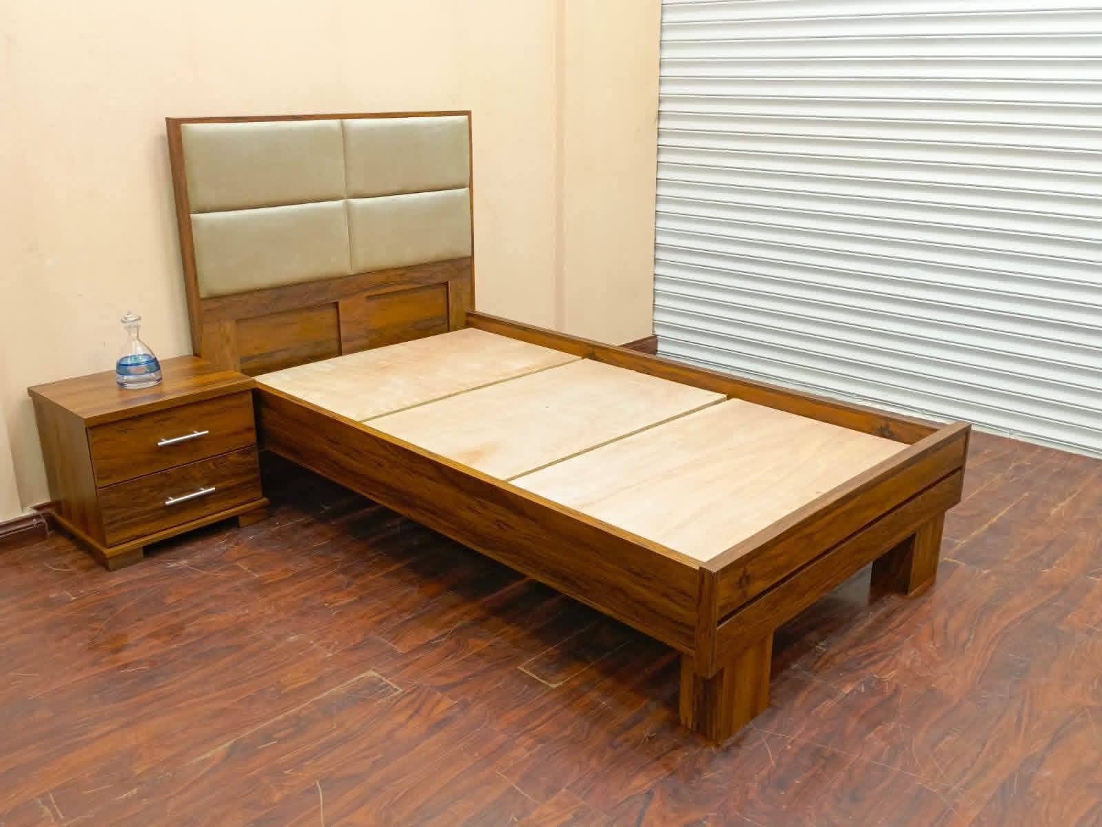 Panel Design Single Bed with 1 Side Table