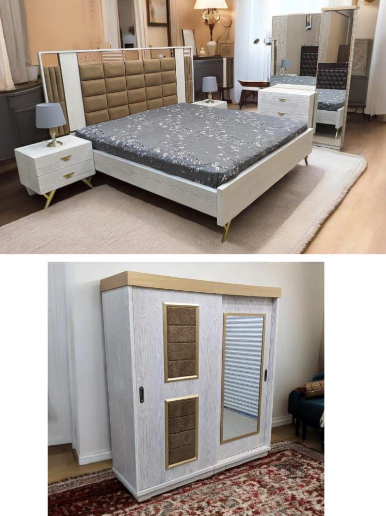 King Size Bedroom Set with Spring Mattress