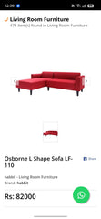 Habitat Osborne L-Shaped 4-Seater Sofa
