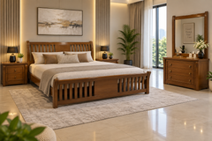 Elegant Diyar Wood King Size Bed Set ✨