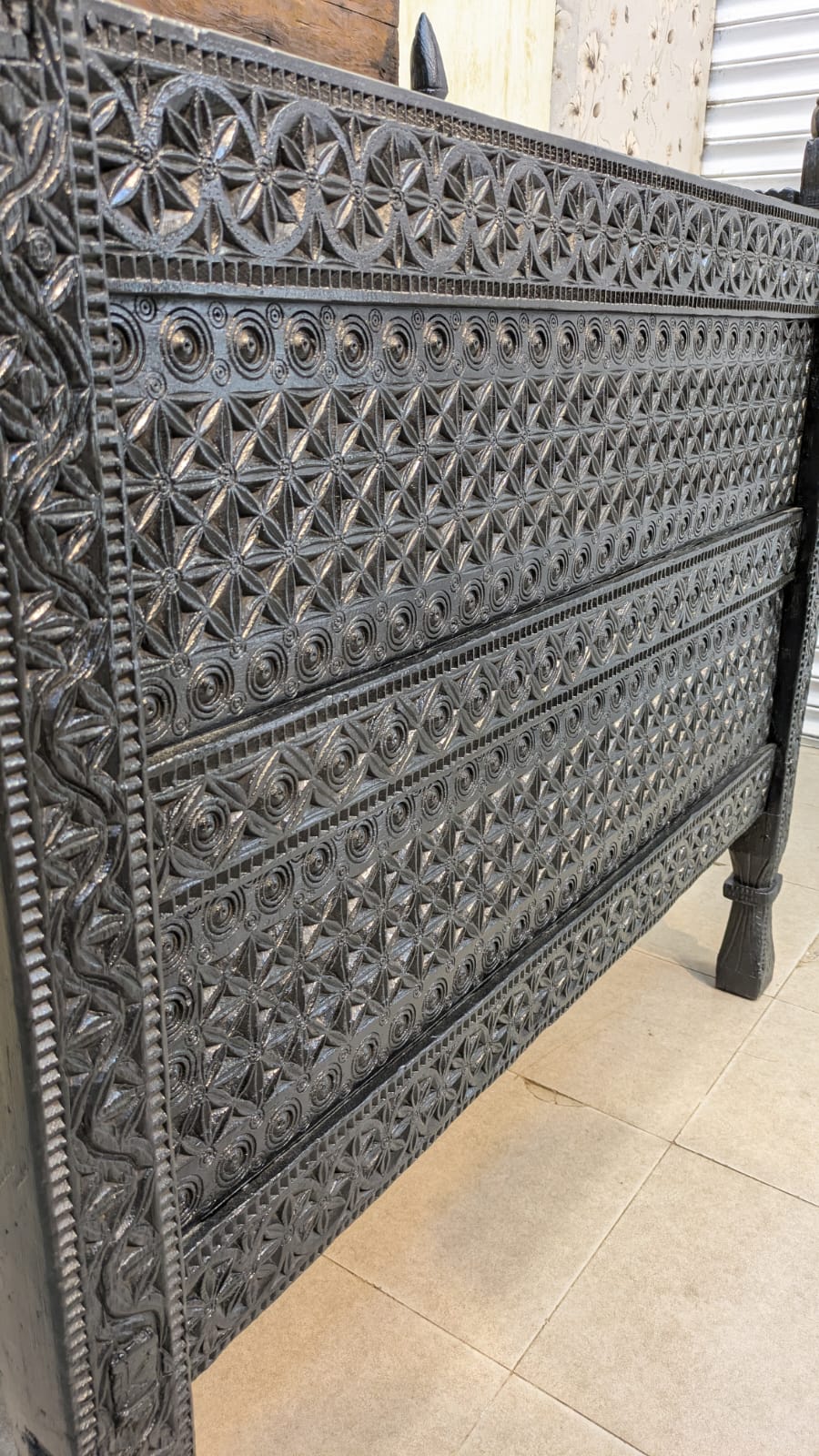 Antique Afghan Hand Carved Large Chest