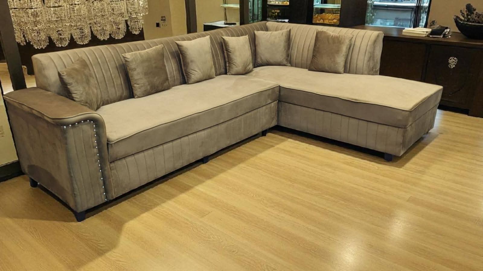 DivineCrafts Brand New 6 Seater L Shape Sofa Set