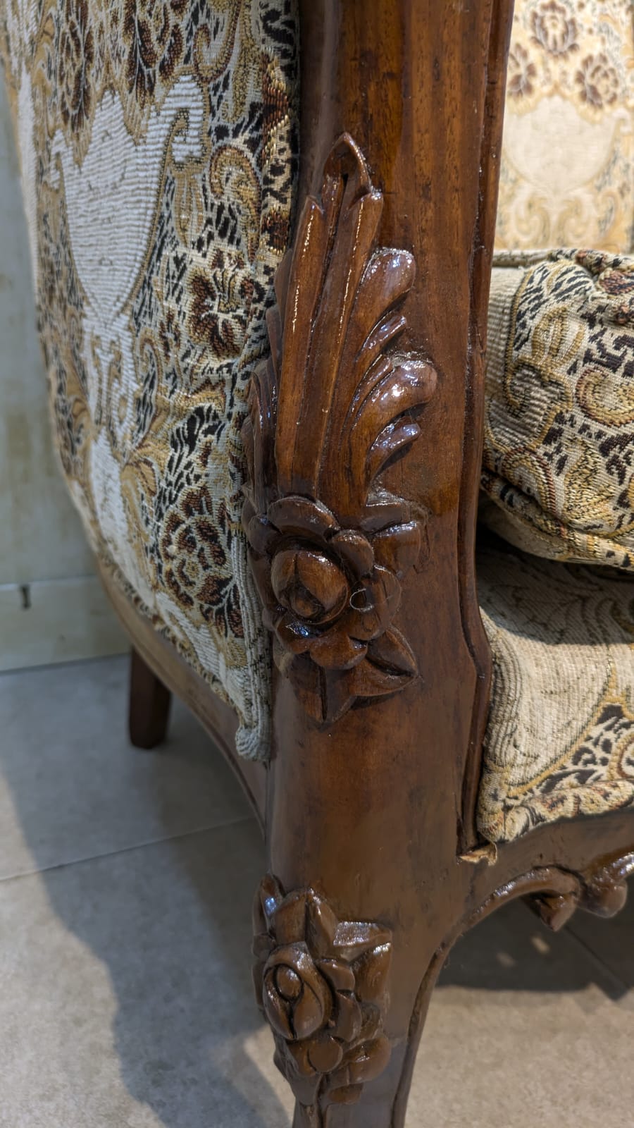 SOLID SHEESHAM WOOD 5-SEATER SOFA SET