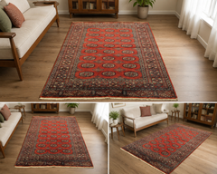 Vintage Bokhara Hand Knotted Carpet