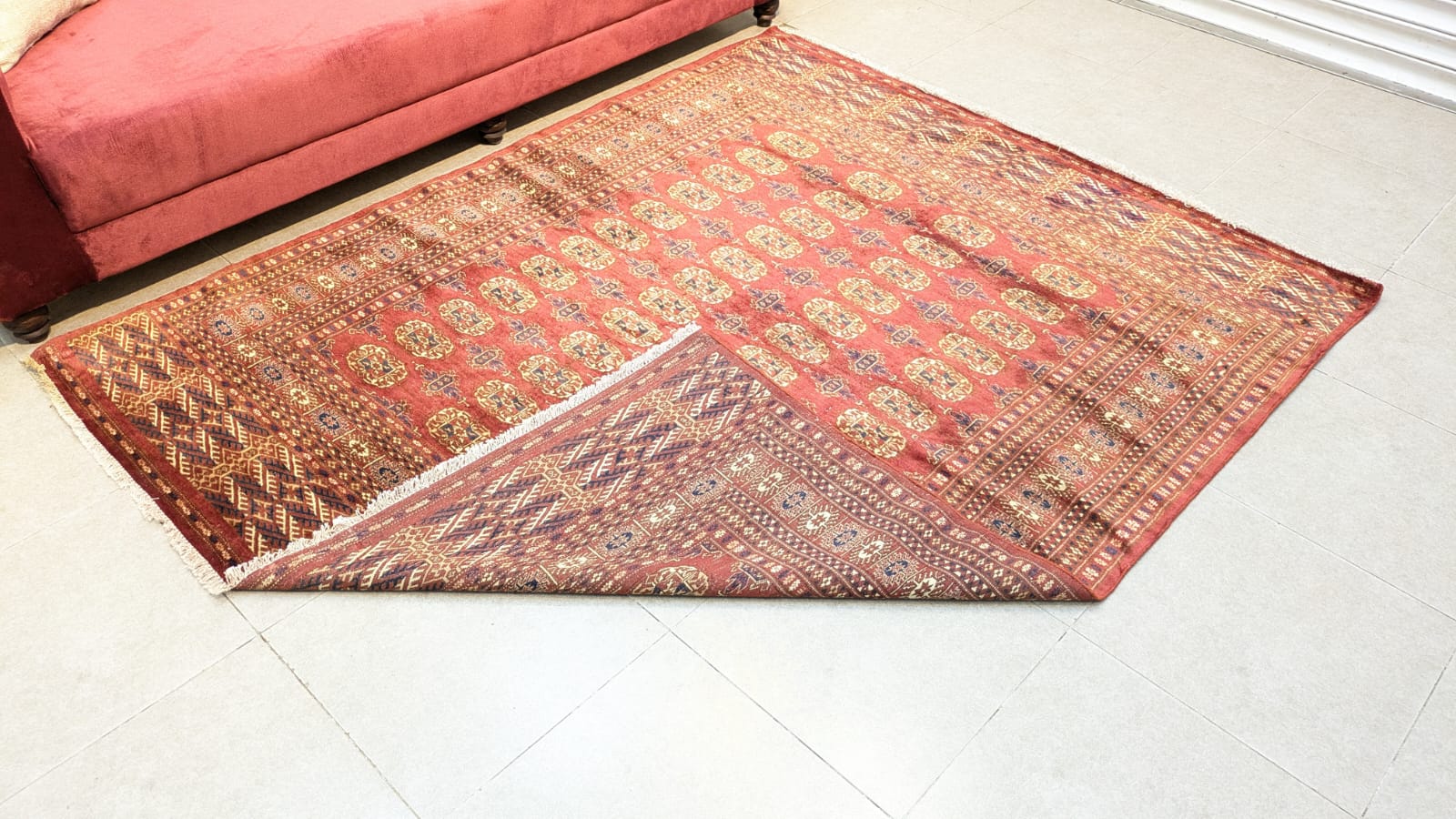 Vintage Bokhara Hand Knotted Carpet