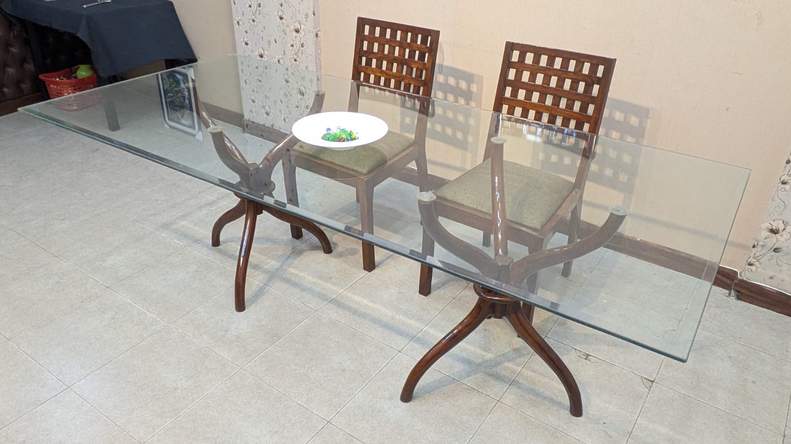 Solid Sheesham Wood 6 Seater Dining Table
